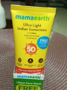 Mamaearth Sunscreen SPF 50 + Face Wash