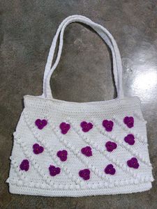Handmade Crochet Floral Handbag