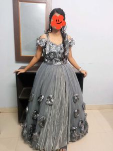 Gray Rose Formal Gown