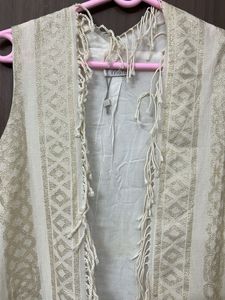 Ethnic Sleeveless Shrug Khadi stuff for 40-42 size