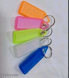 Plastic Keychain With Name Tag Labe