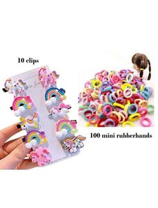 Mini Hair Rubber 100pcs And Clip Set