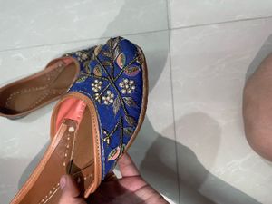 Dabka zardosi punjabi Jutti Flat Footwear Heel
