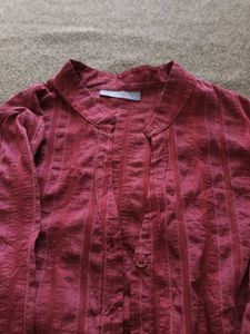 Maroon Button-Up Shirt