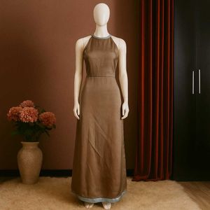 Elegant Brown Maxi Dress