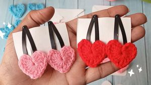 Heart Crochet Hair Clips - Adorable!