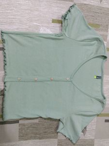 Green Regular Crop Top