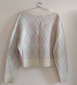 Argyle Knit Cardigan