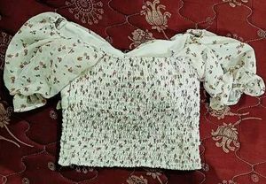 Floral printed padded crop top from baby girl