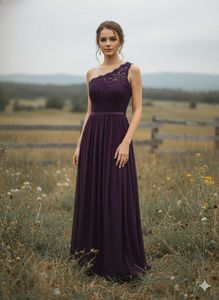 Purple One-Shoulder Dress