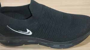 Black Knit Slip-On Shoe