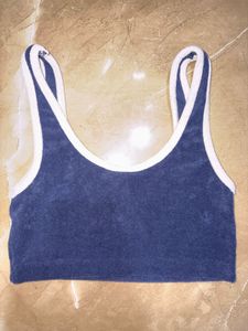 Blue Cropped Tank Top