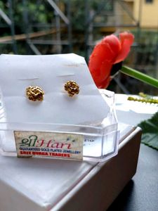 Gold Floral Stud Earrings