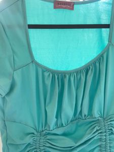 Cyan Ruched Top