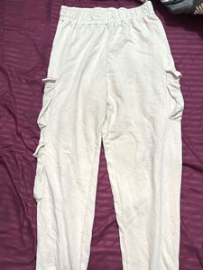 Beige Cargo Sweatpants