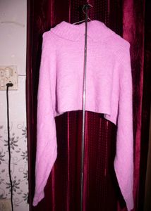 Cute Cropped Lavender Sweater