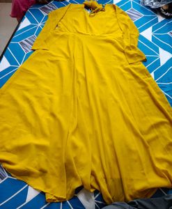 Yellow Anarkali Suit With Dupatta