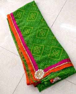 Green Gujarati Patchwork Saree 🥻