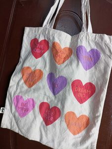 Heart Print Tote Bag