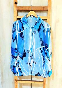 Blue Printed Shirt Size-42-44