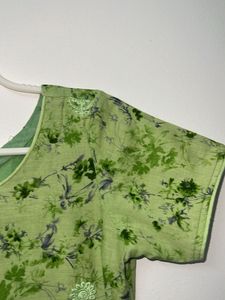 Green Floral Kurta set