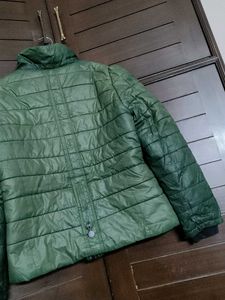 Women Olive Green Padded Jacket