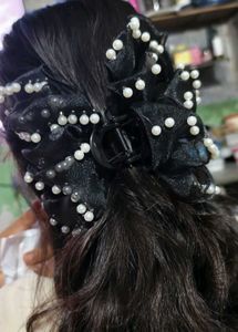Pearl Bow Hair Claw Clip
