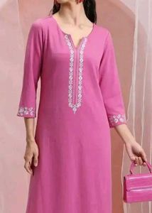 Pink Straight Kurti