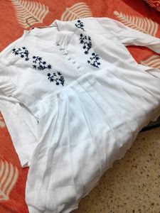 White Ethnic Peplum Kurti