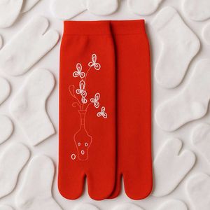Red Split Toe Socks