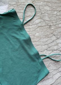 Green Cropped Tank Top