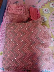 Pink Mirror Work Very Prity Gown