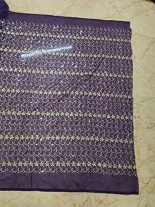 Elegant Purple Saree with Sequin Work
