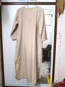 Cream Colour Kurta Set With Dupatta