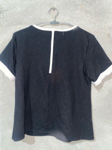 A black crop t-shirt