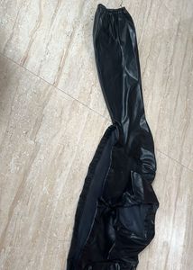 Black Faux Leather short Jacket/shirt