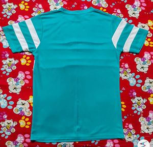 White Stripped Cyan T-Shirt 🩵 For Men 👕