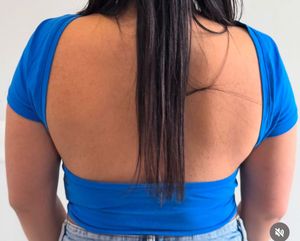 Blue Backless Cropped Top