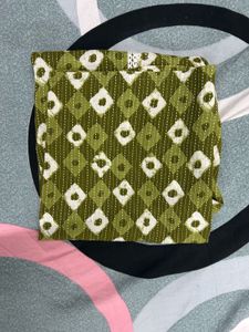 Short Green Diamond Pattern Kurti