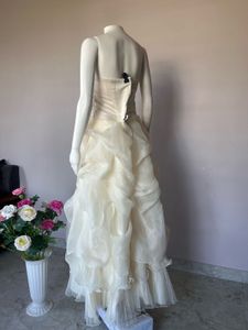 Elegant creme organza gown FIXED PRICE