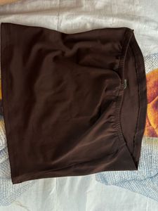 Brown Graphic Tube Top