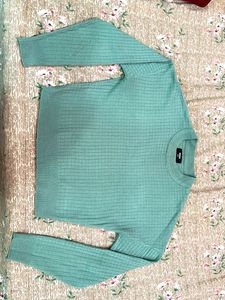Green Knit Pullover Sweater