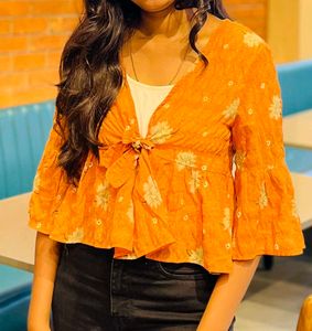 Floral Tie-Front Top