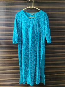 Elegant Blue Floral Kurta