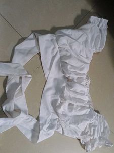 White Ruffle Crop Top