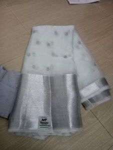 Light Pink  Organza Banarasi Silk Saree