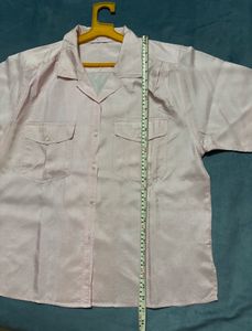 Oversized Plus Size Pink Silk Shirt