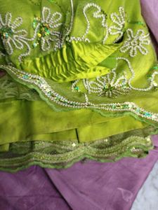 Green Embroidered Skirt
