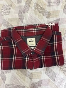 Wrong Burgundy Plaid Flannel Shirt