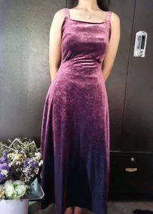 Velvet A-Line Maxi Dress(offer For 2days)